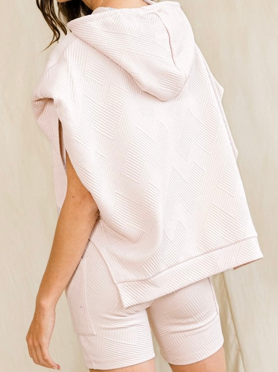 Blush Short Sleeve Hoodie