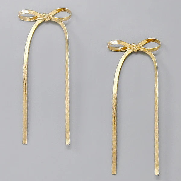 Bow Herringbone Earrings